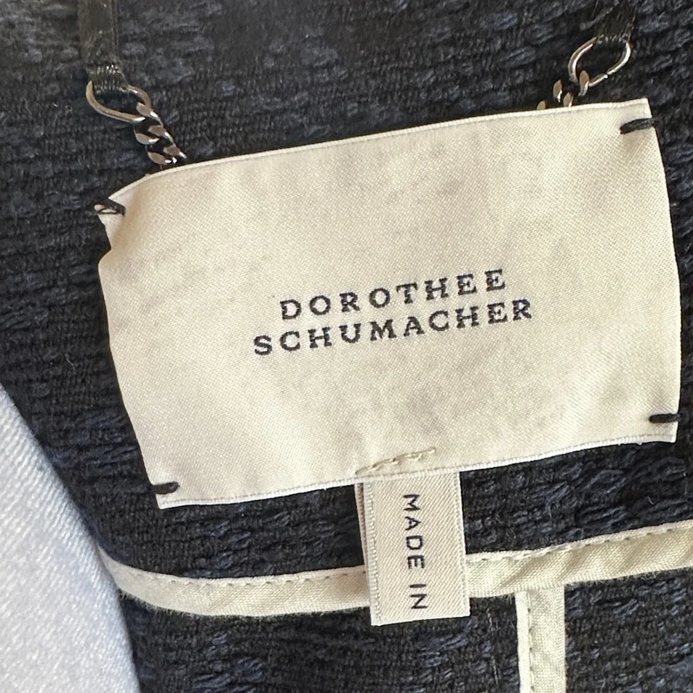 Dorothee Schumacher  Chic Black and blu Long Sleeve Women's Coat
